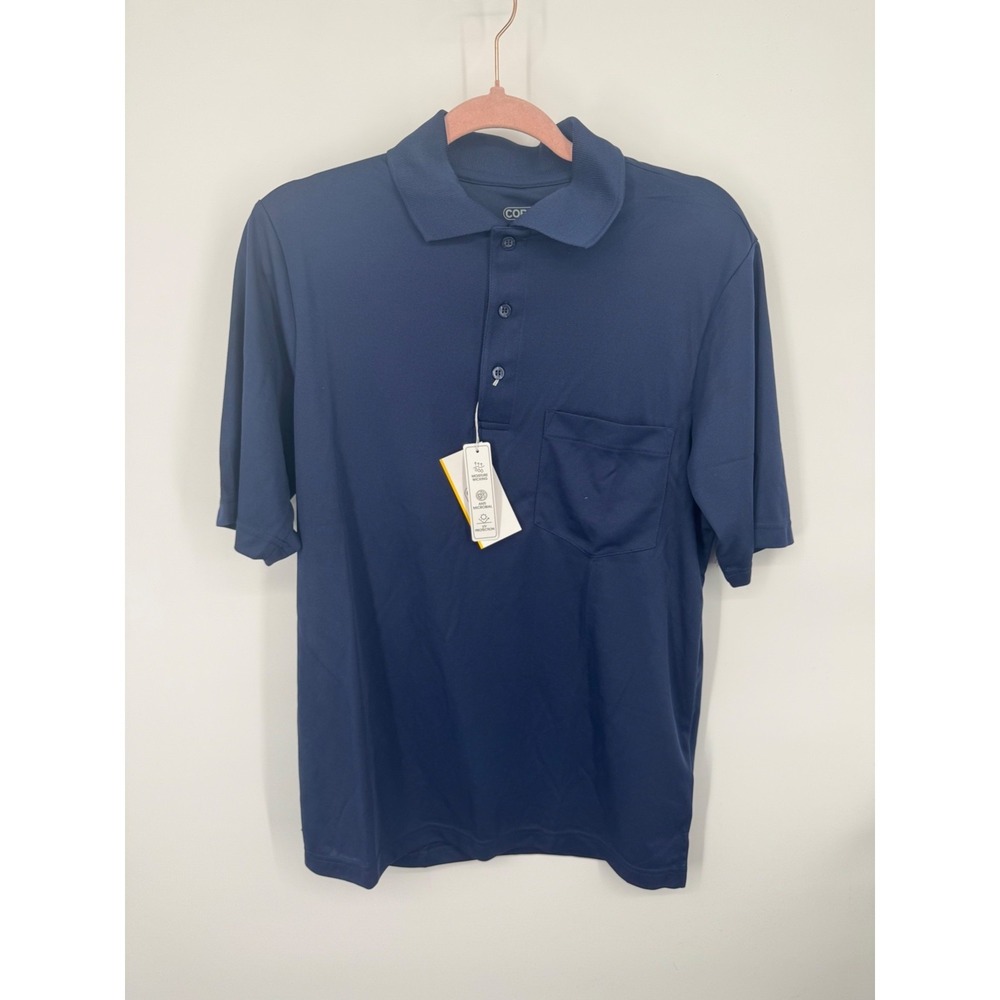 Core 365 Polo Men's Small Classic Navy‎ Short Sleeve Golf Shirt Performance NWT